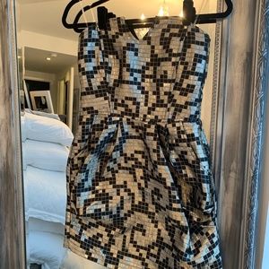 Strapless black and metallic dress